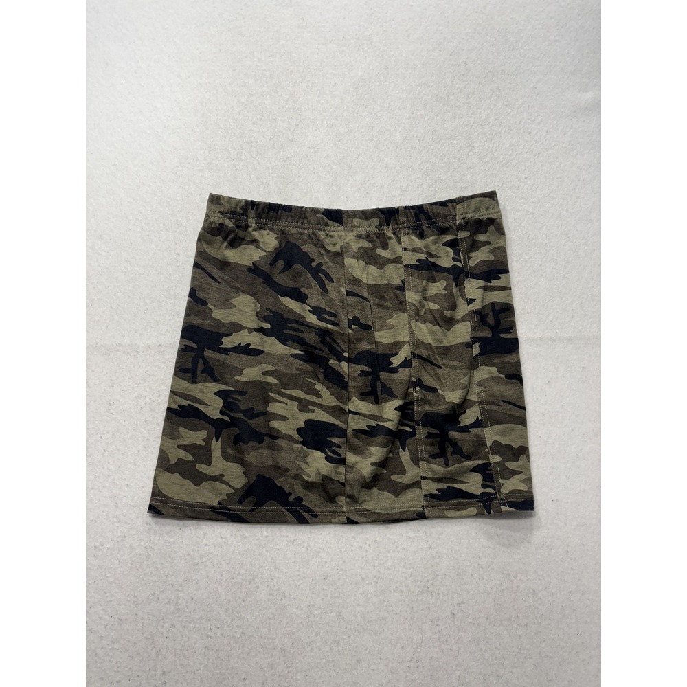 SheIn Skirt Womens L Multicolor Camo Print Jersey Mini Elastic Waist Casual